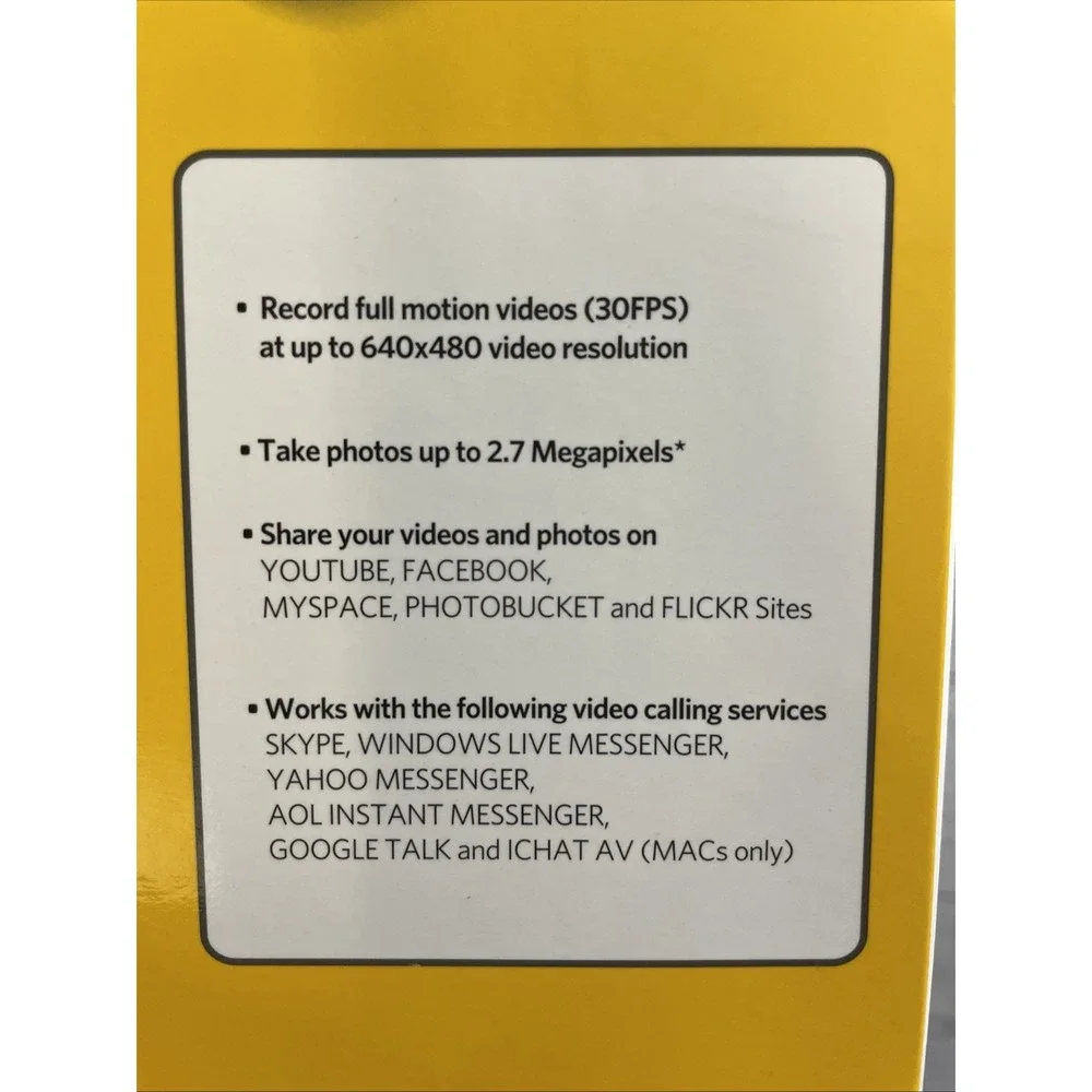 New Sealed Kodak S101 USB Webcam Built in Microphone Windows And Mac OS Ready‎